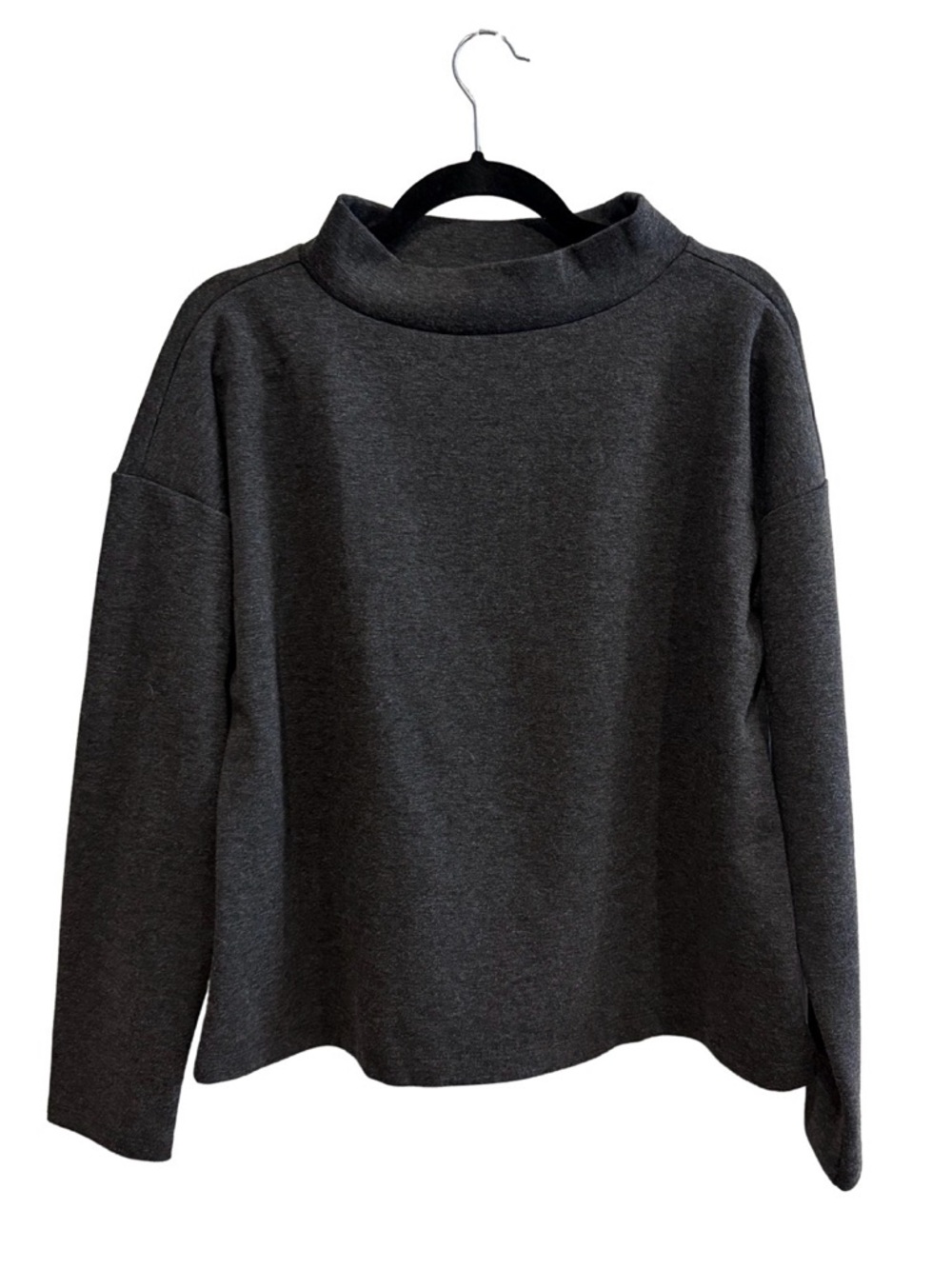 Charcoal Mock Neck Women's Sweater
